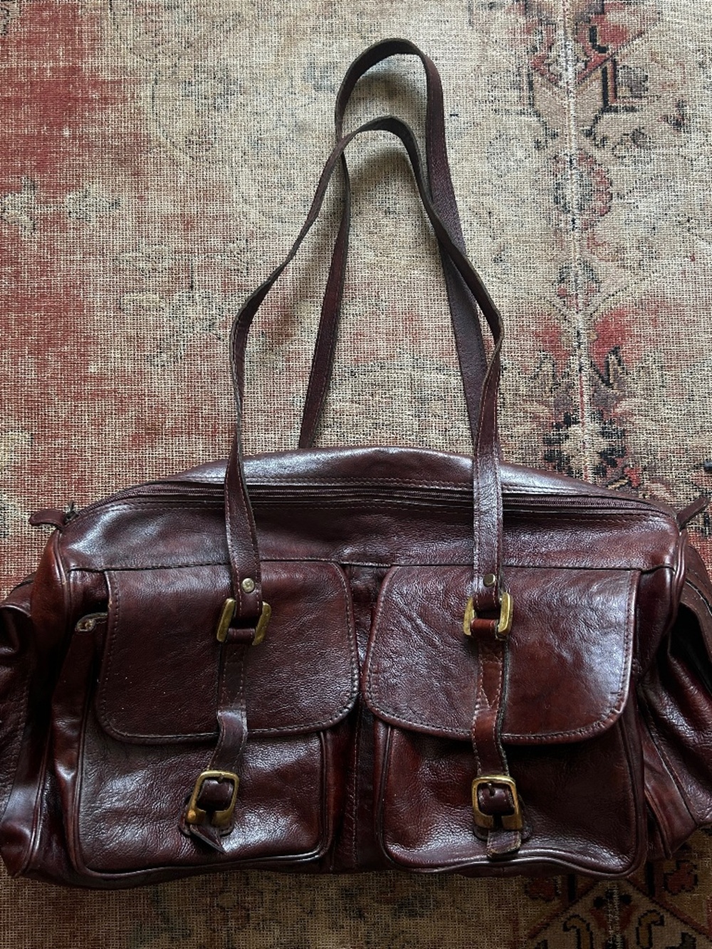 Vintage Brown Leather Shoulder Bag